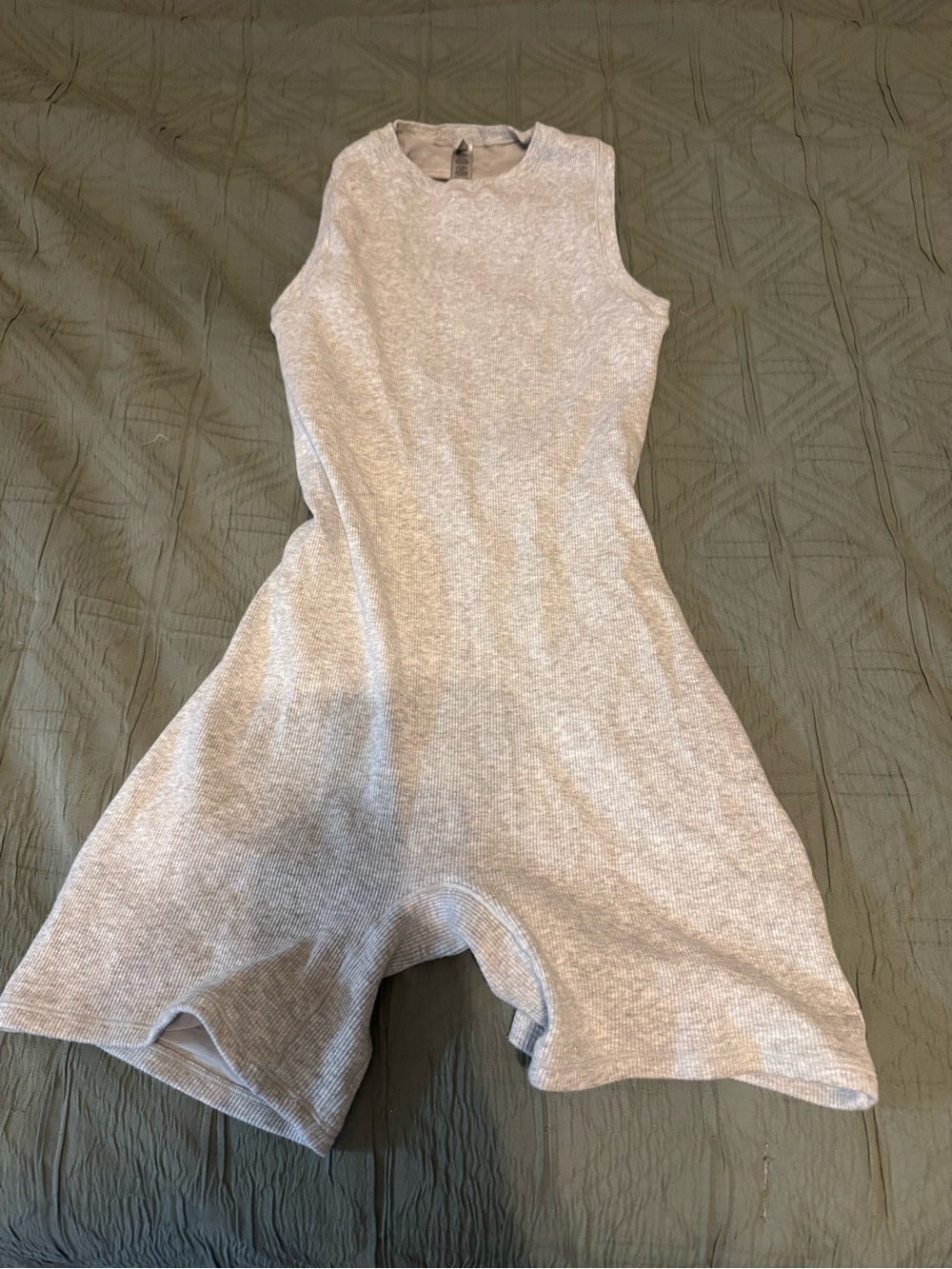 SKIMS Light Heather Gray Sleeveless Bodysuit Romper